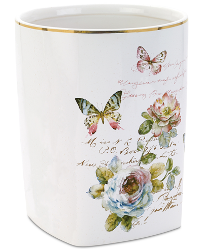 Avanti Butterfly Garden Wastebasket Bedding In White