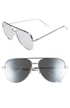 QUAY X DESI PERKINS HIGH KEY 62MM AVIATOR SUNGLASSES - SILVER/ SILVER,HIGH KEY