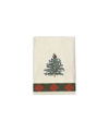 Spode Tartan Embroidered Hand Towel Bedding In Ivory/cream