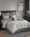 Madison Park Odette Queen 8 Piece Jacquard Comforter Set Bedding In Blue
