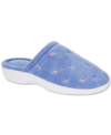 Isotoner Signature Women's Secret Sole Embroidered Clog Slippers In Blue