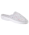 Isotoner Signature Women's Secret Sole Embroidered Clog Slippers In Gray