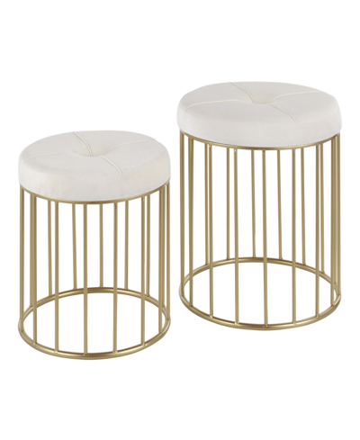 Lumisource Canary Nesting Ottoman Set In Cream