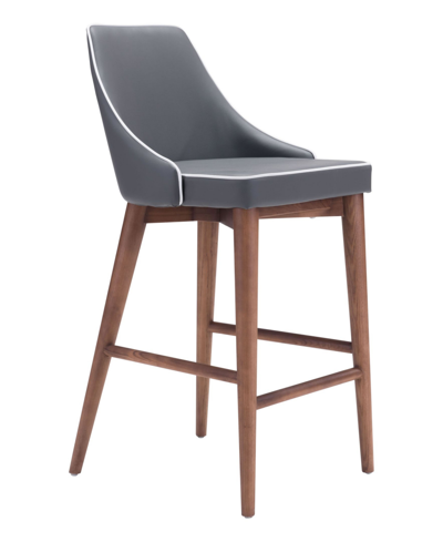 Zuo Modern Moor Counter Chair In Gray