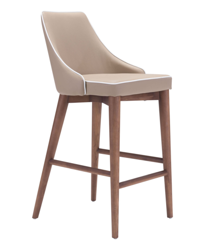 Zuo Moor Counter Chair In White