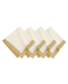 Villeroy & Boch Metallic Brushstroke Napkins, Set Of 4 In Ivory/cream