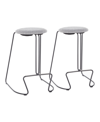 Lumisource Finn Counter Stool - Set Of 2 In Black