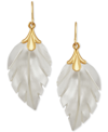 Macy's Leaf Earrings In 10k Gold In White