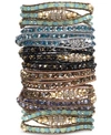 Lonna & Lilly Lonna Lilly Crystal Or Glass Bead Wrap Bracelets In Green