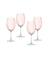 Godinger Meridian Blush White Wine Glasses, Set Of 4 In Pink