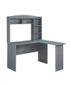 Rta Products Techni Mobili L-shaped Desk W/ Hutch In Gray