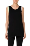 Akris Punto Colorblock Trim Knit Tank Top In 956 Black-multicolor