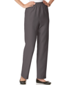 Alfred Dunner Classics Pull-on Straight-leg Pants In Petite And Petite Short In Gray