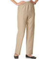 Alfred Dunner Classics Pull-on Straight-leg Pants In Petite And Petite Short In Tan/beige