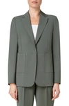 Akris Punto Women's Cool Wool Hidden Button Jacket In 058 Olive