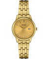 Seiko Women's Essential Gold-tone Stainless Steel Bracelet Watch 30mm In Tan/beige