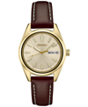 Seiko Women's Essentials Brown Leather Strap Watch 30mm In Tan/beige