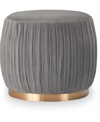 Adore Decor Jolie Pleated Ottoman In Gray