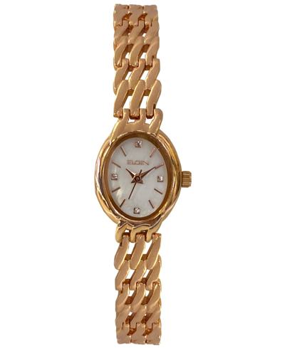 Elgin Women's Rose Gold-tone Slanted Bracelet Watch