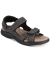 Dockers Mens Faux Leather Adjustable Sport Sandals In Gray