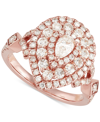 Macy's Diamond Pear Multi-halo Engagement Ring (1-1/2 Ct. T.w.) In 14k Rose Gold In Gold