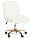 Safavieh Hanna Faux Fur Office Chair In White