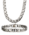 Inox Mariner Link 8" Bracelet And 22" Necklace Set In Silver