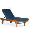 Safavieh Jenne Outdoor Lounge With Side Table In Blue
