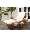 Safavieh Jenne Outdoor Lounge With Side Table In Tan/beige