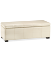 Safavieh Aurora Faux Leather Storage Bench In Tan/beige