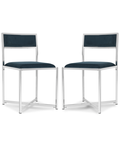 Safavieh Kasane Side Chair (set Of 2) In Navy