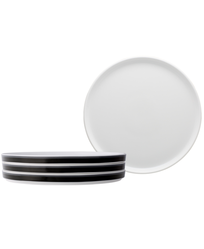 Noritake Colorstax Stripe Dinner Plates, Set Of 4 In Black