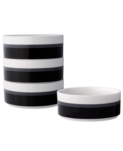 Noritake Colorstax Stripe Cereal Bowls, Set Of 4 In Black
