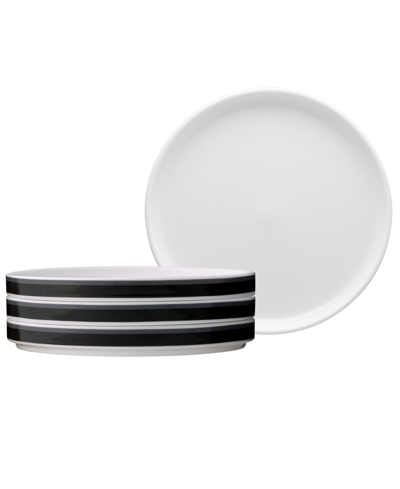Noritake Colorstax Stripe Salad Plates, Set Of 4 In Black
