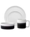 Noritake Colorstax Stripe Place Setting, 4 Piece In Black