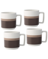 Noritake Colorstax Stripe Mugs, Set Of 4 In Brown