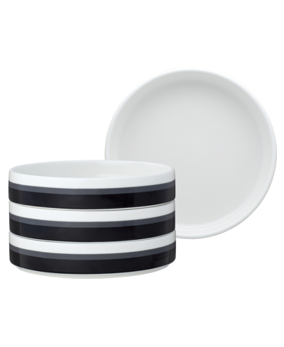 Noritake Colorstax Stripe Deep Plate, Set Of 4 In Black