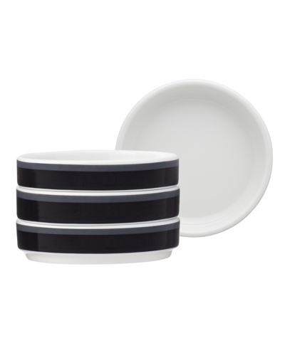Noritake Colorstax Stripe Mini Plates, Set Of 4 In Black