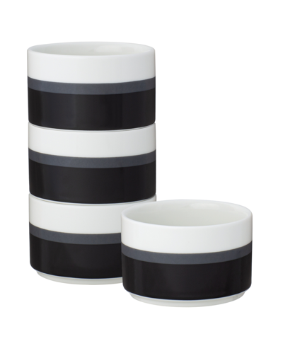 Noritake Colorstax Stripe Mini Bowls, Set Of 4 In Black