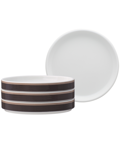 Noritake Colorstax Stripe Small Plates, Set Of 4 In Brown