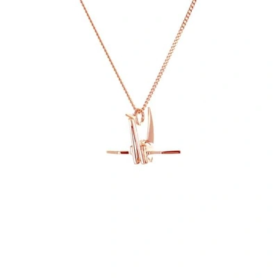 Gucci Mini Crane Necklace Rose Gold