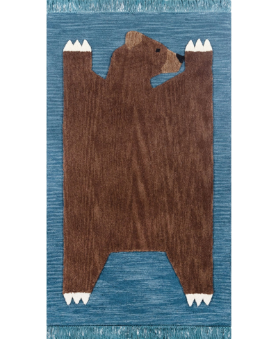 Momeni Atticus Atc-4 Navy 5' X 7' Area Rug In Blue