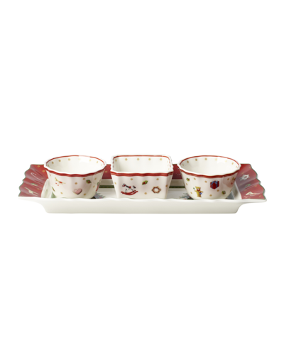 Villeroy & Boch Toy's Delight Set Of 3 Dip Bowls With Tray In White