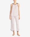 Kate Spade Women's Sleeveless Modal Knit Capri Pajama Set In Pink Dot