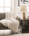 Karl Lagerfeld Ruched Throw Blanket, 50" X 60" Bedding In Ivory/cream