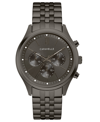 CARAVELLE DESIGNED BY BULOVA MEN'S CHRONOGRAPH GUNMETAL STAINLESS STEEL BRACELET WATCH 41MM WOMEN'S SHOES