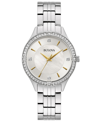 Bulova Women's Crystal Stainless Steel Bracelet Watch 32mm, Created For Macy's Women's Shoes In White