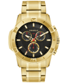 CARAVELLE DESIGNED BY BULOVA MEN'S CHRONOGRAPH GOLD TONE STAINLESS STEEL BRACELET WATCH 44MM WOMEN'S SHOES