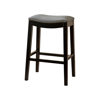 ABBYSON LIVING JADEN BONDED LEATHER SADDLE BAR STOOL