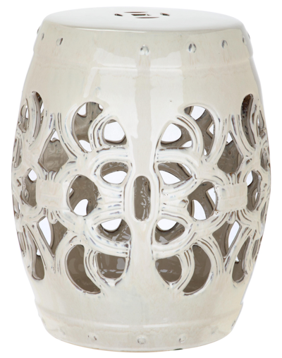 Safavieh Imperial Vine Garden Stool In Cream